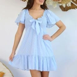 Salty Bright S0635 Cornflour Blue Cotton Dress