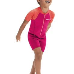 Speedo Toddler Girls Wetsuit One Piece - Cherry Pink/Coral - 8-00314015468