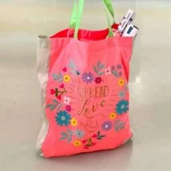 Arissa Lifestyle Spread The Love Shopper Embroidered Hand Made - Tote Bag