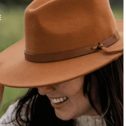 Sundaise Ricki Panama Suede Band Wool Felt Hat - Cinnamon