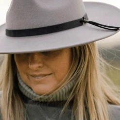 Sundaise Ricki Panama Suede Band Wool Felt Hat - Mushroom