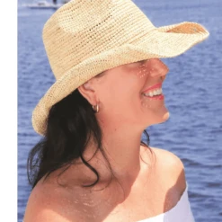 Sundaise Chloe Natural Twist Cowboy Raffia Hat SH147