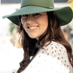 Sundaise Rani Floppy Wool Felt Hat - Moss