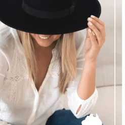 Sundaise Remy Panama Ribbon Edge Wool Felt Hat - Black