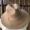 Sundaise SWH52 Rhianna Firm Edge Wool Felt Panama Hat - Light Taupe