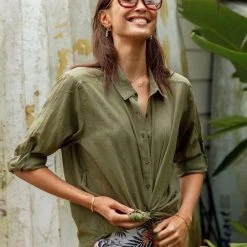 Sunseeker SS91329 Folklore Resort Slouch Shirt Khaki
